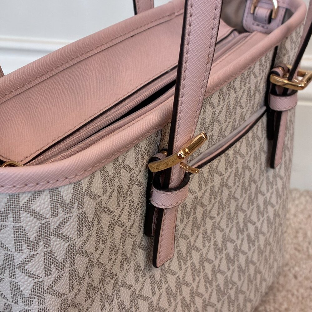 NWOT Michael Kors Jet Set Travel Extra-Small Logo Top-Zip Tote Bag - Picture 7 of 14